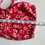 Dance & Marvel floral crop tie shoulder top red & white in size medium Photo 6