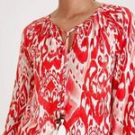 Chico's Popover Ikat Flare Top Women's 3 XL Scarlet Boho Hippie Classic Fairy Photo 0