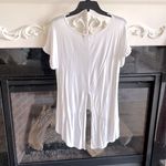B.Original White Flowy Top Medium  Knit Long Split Back Photo 3
