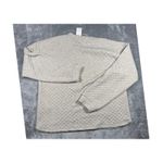 J.Crew Womens Quilted Button Neck Pullover Top Details Beige Comfy Size XL Photo 7