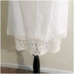 Elena Baldi 100% Silk Tunic Blouse Crochet Knit Hem Size Medium White Fairy Photo 7