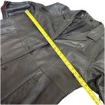 VTG Leather Trench Coat Long Jacket Women Leathercraft Process Belted‎ Retro Black Size undefined Photo 8