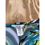 S.L.B‎ abstract women's skirt XL Retro Blue Green Swirl Summer Photo 3