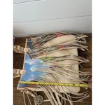 Michael Michelle Art Print Fringe Tote Bag Purse Shoulder Bag Unique Design Tan Photo 6