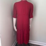 Lacausa Anthropologie,  red ruffle dress size small Photo 6