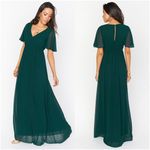 Show Me Your Mumu  Emily Empire Maxi Dress In Emerald Chiffon Photo 1