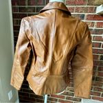 wilson's leather Wilson Maxima Women Sz L Brown Leather Button Up Blazer Jacket Boho Chic Western Photo 5
