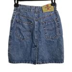 Trussardi Jeans Denim Mini Skirt Embroidered Logo Italy Vintage Size 26 Blue Photo 3