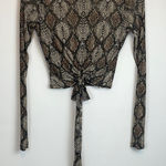 Windsor  Black and Gray Snake Print Tie-Front Blouse Photo 0