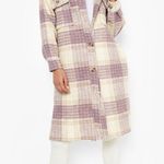 Boohoo Longline Pastel Check Shacket Photo 0