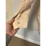 ZARA  Women's Top S Peach Cream 100% Linen 3/4 Sleeve Collared Tunic Oversized Photo 7