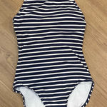 Lands' End  Navy and White Striped One Piece. Nautical sz small. Photo 0