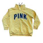 PINK - Victoria's Secret Victoria Secret Pink Yellow Pullover Hoodie fleece Sz L Photo 1