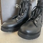 $1090 NEW RtA WOMEN BLACK COMBAT BOOTS SZ 37 / 7 Photo 5