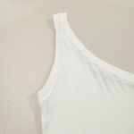 ZARA One Shoulder Rounded Hem Tank Top in White Basic Summer Chic Size Small Photo 2