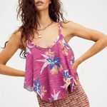 Free People We Are The Free Hey Girl Floral V-Neck Tank Top Size L NWT Photo 0