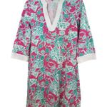 Lilly Pulitzer Floral Tiki Hawaiian Nautical Tunic Midi Dress XS  3/4 Sleeves Photo 0