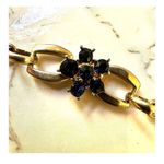 Ann Taylor gold tone and blue rhinestone necklace Photo 3