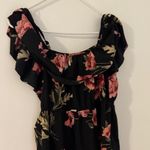 Blush  Black Dress with Floral Accents Photo 5
