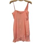 NBD REVOLVE FOX RUFFLE HEM PEACHY PINK CORAL SPAGHETTI STRAP MINI DRESS S Photo 4
