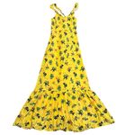 Modcloth  Inclined to Impress Bold Yellow Floral Print Dress Cottagecore Sz Large Photo 2