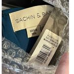 Sachin + Babi Size 8 NWT Moroccan Blue Crepe Embroidered Wren Cape Maxi Gown Photo 10