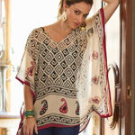 Soft Surroundings  semi-sheer poncho paisley and Aztec print Size S/M Photo 0