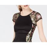 BCX  Black Floral Bodycon Sheer Cap Sleeve Sheath Cocktail Party Dress Size 3 Photo 9