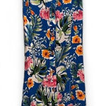 Bershka  Blue Colorful Floral Mini Collared‎ Button Down Dress Sz Small Photo 0