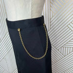 Givenchy ‎ Cady Chain Detail Pencil Skirt Black Gold Size Medium Photo 5