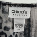  Travelers Animal Print Pullover Top Scoop Neck Stretchy Large Chicos 2 Photo 2