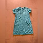 Miss Elaine Relax full Zip Front Waffle Knit Robe pocket size M Blue Size M Photo 14