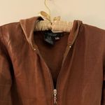 Rampage vintage  brown zip up jacket 100% linen brown size s Photo 2