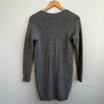 Vince Cashmere Alpaca Wool Long Sweater V-Neck Dress Charcoal Grey Extra Small Photo 3
