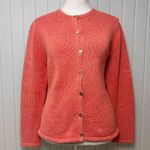 L.L. Bean Women's Cotton Coral Cardigan size MP Pink Photo 0