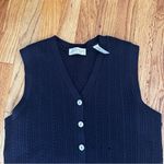 Lord & Taylor Merino Wool Sleeveless Navy Blue Cable Sweater Vest Petite Medium Size undefined Photo 1
