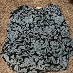 Loft Blue Sleeveless Blouse with Elegant Patterns Photo 0