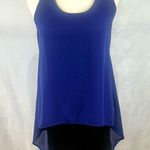 Unique blue and black racerback bodycon chiffon tunic top size small Photo 0