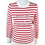Marled Reunited Clothing One of a Kind Striped Sweater, White, Red, X-Small Photo 0