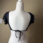 Black Ruffle Sleeve Swimsuit Swim Bikini Crop Top Size Medium Photo 3