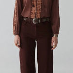 MAISON HOTEL Paula Pant In Brick Brown Size Large NWT Photo 0