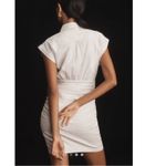 Anthropologie Cap sleeve collared Linen Blend Mini Dress White Size 1X new Photo 2