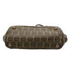 Michael Kors Large Tote Shoulder Bag Brown Leather and Jacquard Logo Print Photo 3