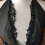 Victoria's Secret  Very Sexy black sheer tie front halter chemise In size large Photo 1