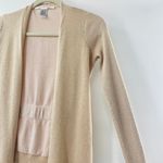 Diane Von Furstenberg  Open Front Cardigan Silk Cashmere Gold Shimmer Small Luxe Photo 6