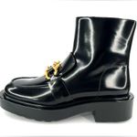 Bottega Veneta Monsieur Horsebit Glossy Black Leather Zip Ankle Boots Size EU 38 Photo 1