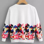 SheIn Geo Print Zip Side Sweatshirt Photo 1