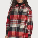 Scotch & Soda  Plaid Shacket Oversized Button Down Shirt Jacket Red Black Grunge Photo 5