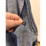 Gap Women’s Blue Linen Blend Chambray Shirt Size Large Beach Vacation Coastal Photo 3