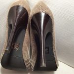 Moda Spana  Tan Ruched Peep Toe Heels Photo 7